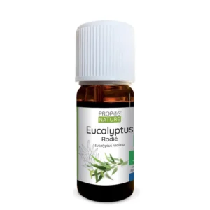 d’huile essentielle d’eucalyptus radié bio, 100 % pure et naturelle, certifiée biologique