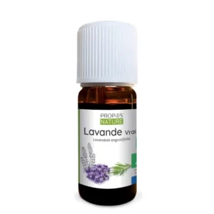 Huile essentielle de lavande vraie bio – flacon 10 ml, 100 % pure et naturelle