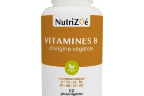 Flacon de 90 gélules de vitamines B complexe, complément nutritionnel contribuant au métabolisme énergétique normal et à la réduction de la fatigue.