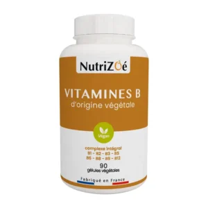 Flacon de 90 gélules de vitamines B complexe, complément nutritionnel contribuant au métabolisme énergétique normal et à la réduction de la fatigue.
