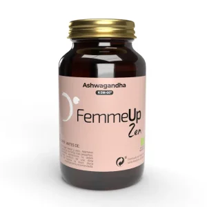 **Texte alt :** Ashwagandha bio en complément alimentaire naturel, présentée dans son emballage Nutrilands.